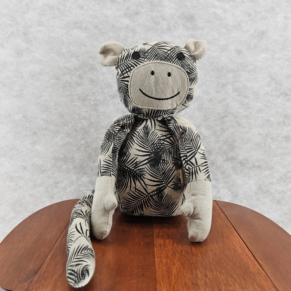 Rafiki Monkey Weighted Door Stop Raine & Humble Plush Stuffed Animal Black White